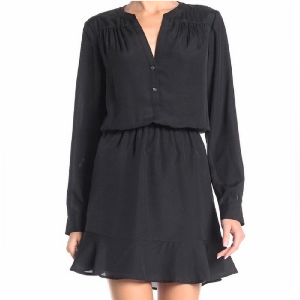 NWT Joie Black Acey Long Sleeve Mini Dress, Size L